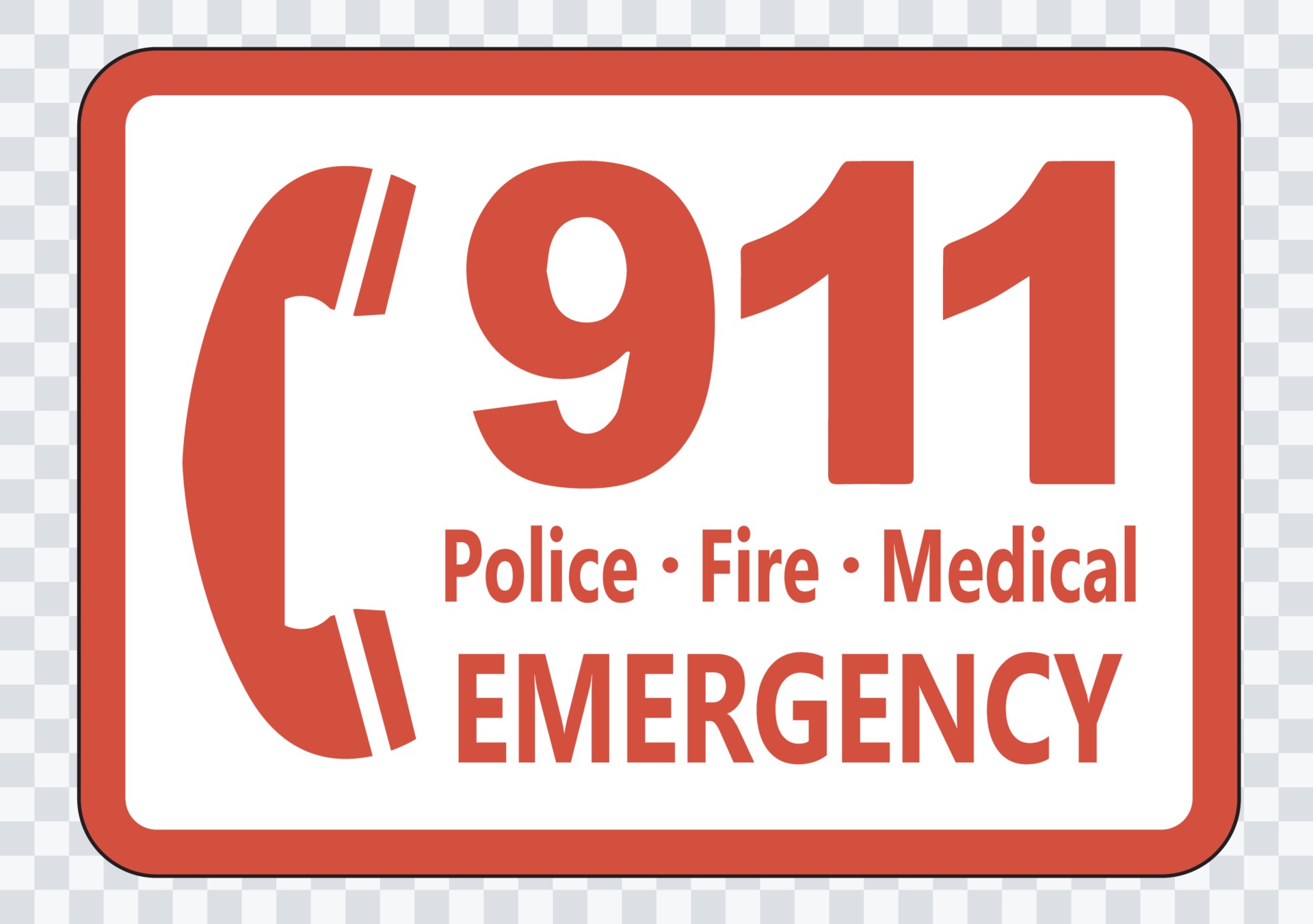 Call 911 Sign 2300893 Vector Art at Vecteezy