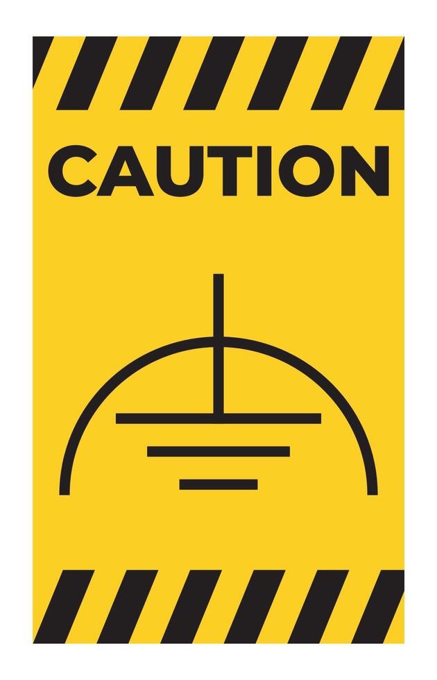 Caution Noiseless Earth Clean Ground Symbol Sign On White Background vector