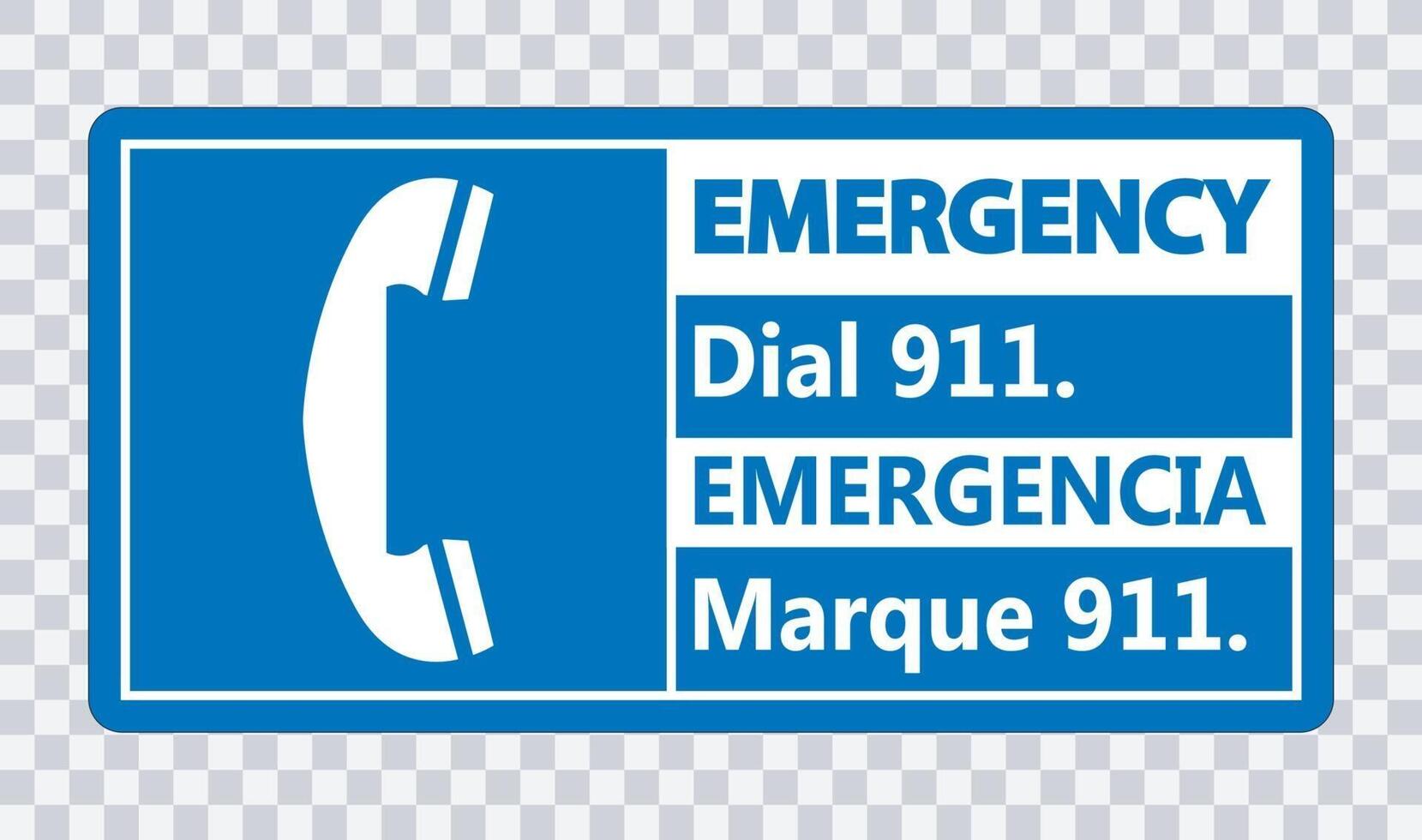 Bilingual Emergency Dial 911 Sign vector