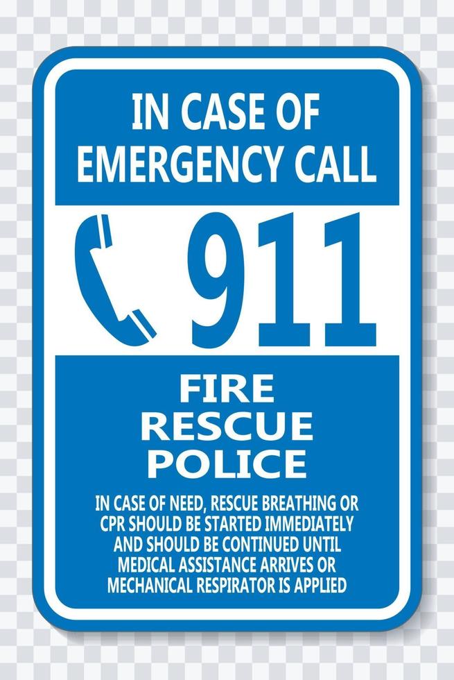 Call 911 Sign vector