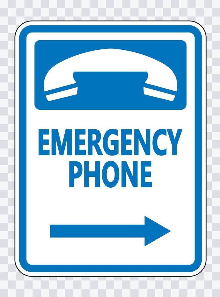 Emergency Phone Right Arrow Sign vector