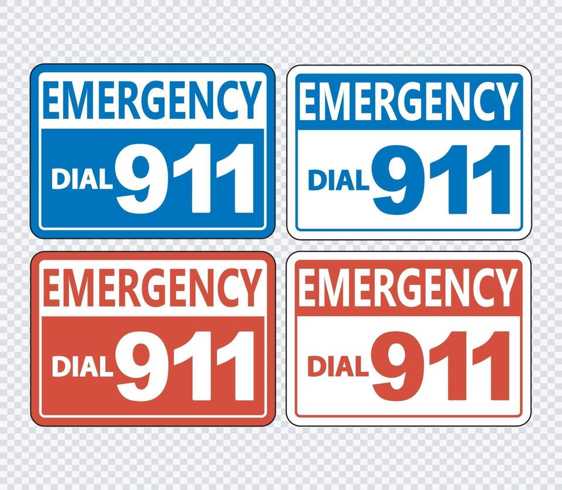 Emergency Call 911 Sign Set vector