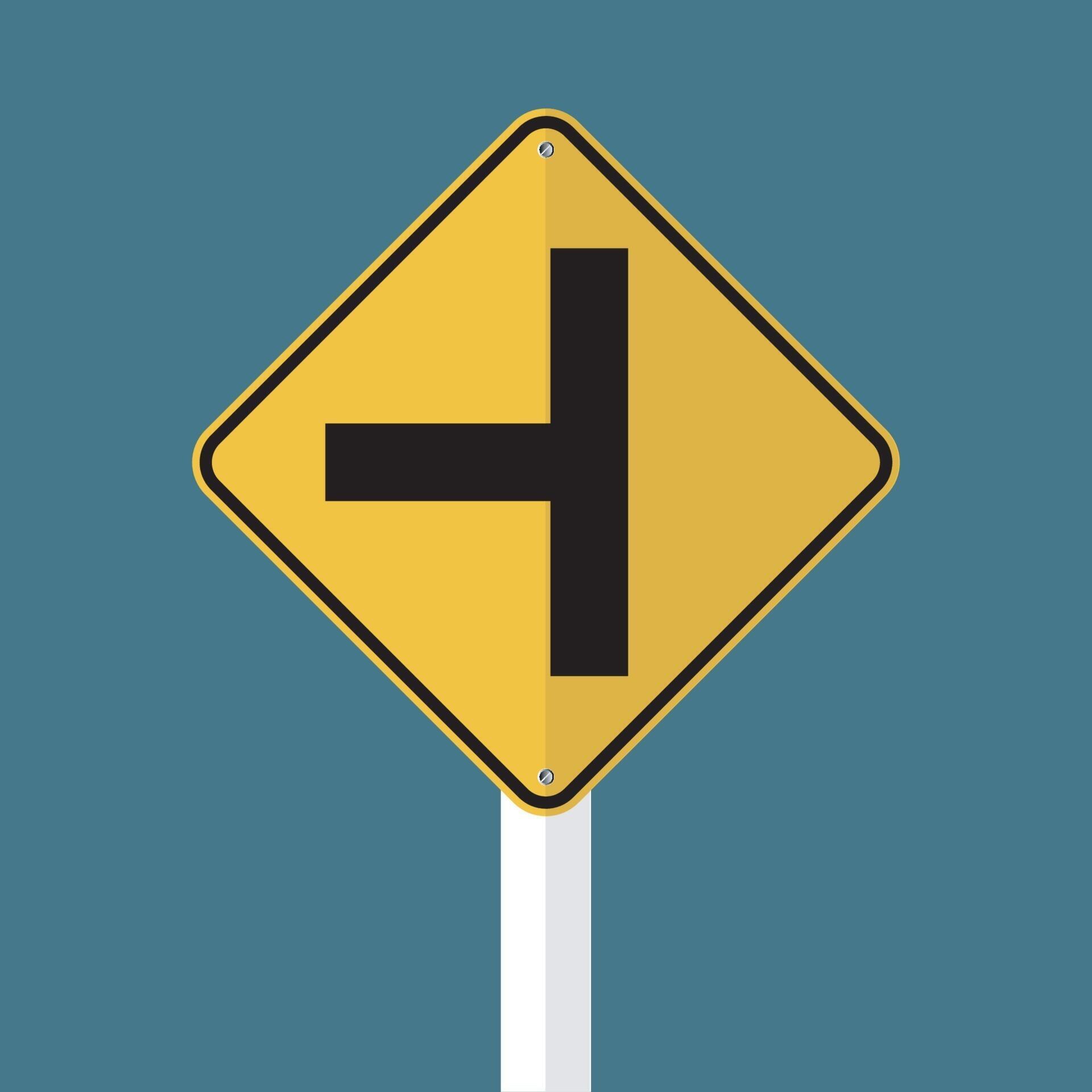 T-Junction Traffic Road Sign 2300975 Vector Art at Vecteezy