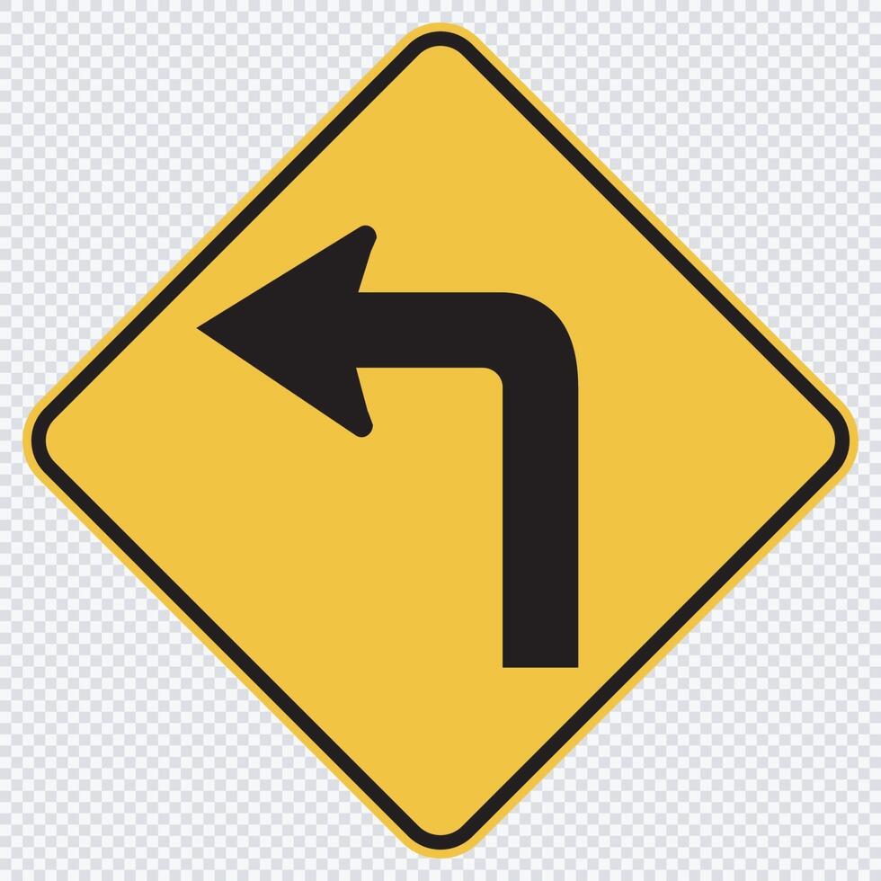 Turn Left Traffic Road Sign vector