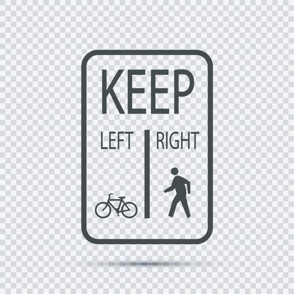 Bicycles Keep Left Pedestrians Keep Right Sign vector