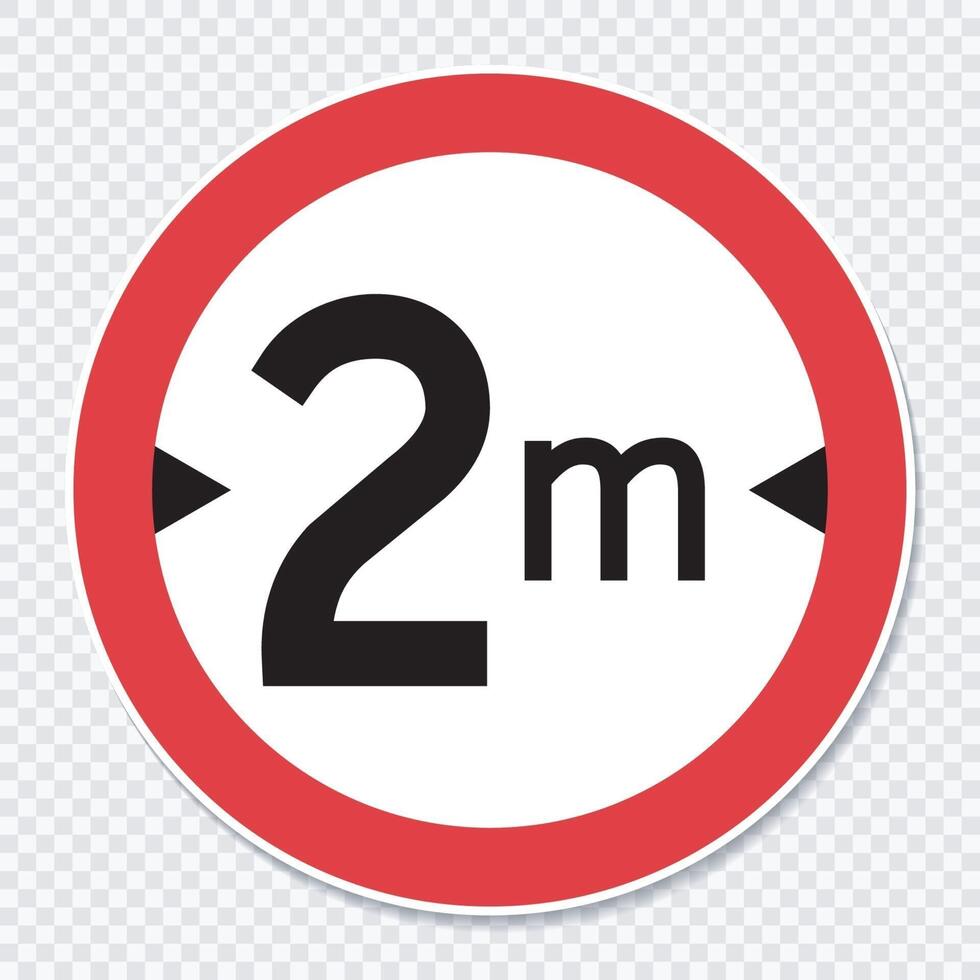 Symbol width limit 2 m. sign vector