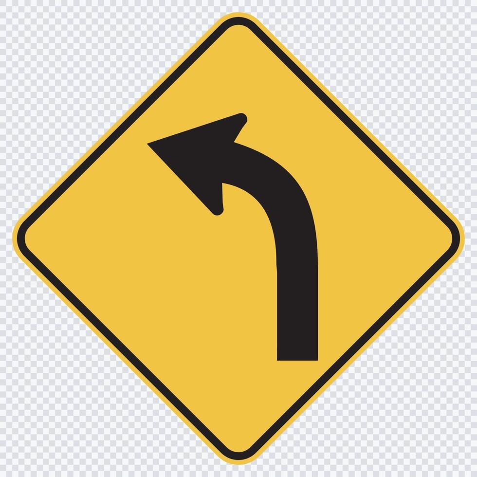 Curved Left Traffic Road Sign vector