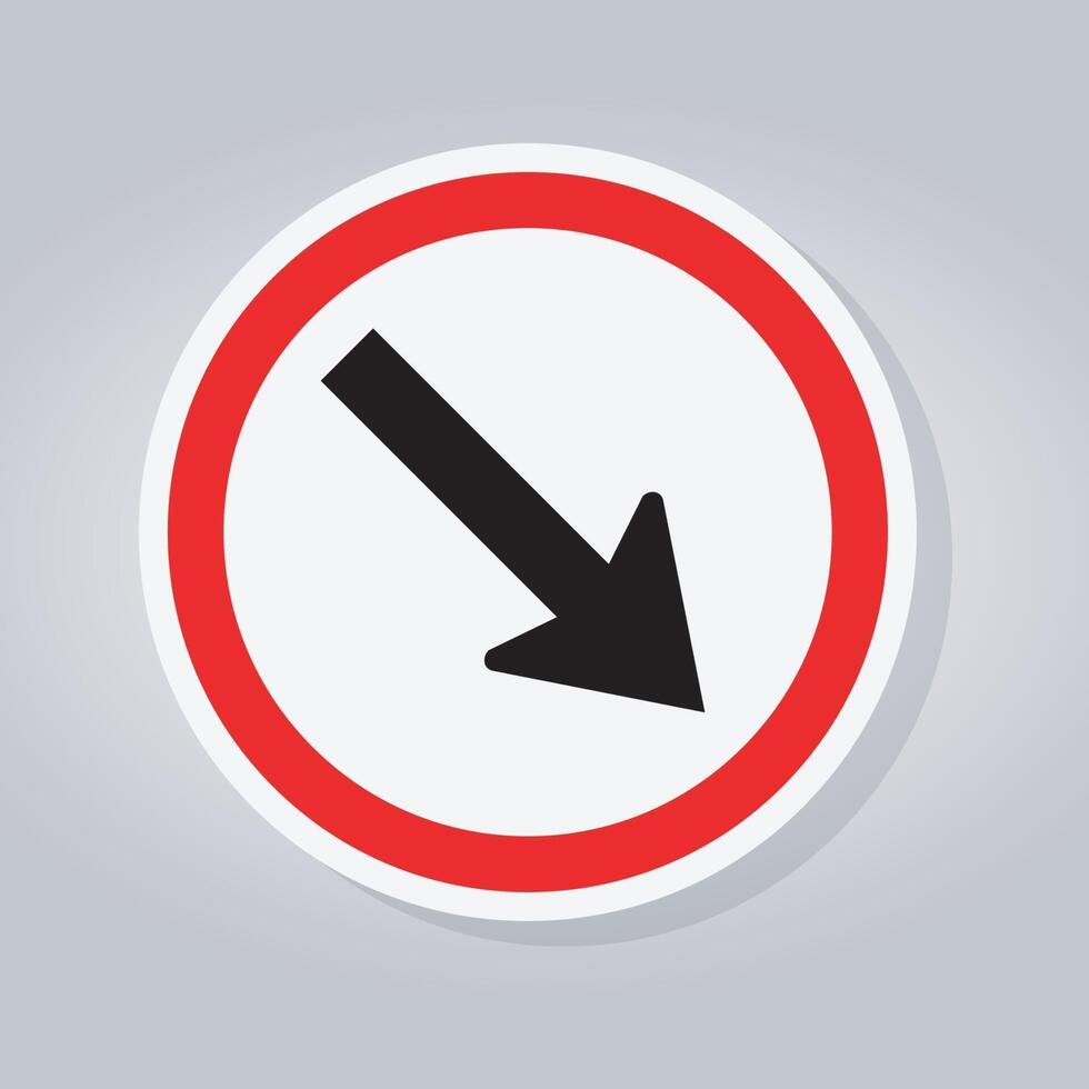 Keep Right by The Arrow Red Circle Traffic Road Sign vector