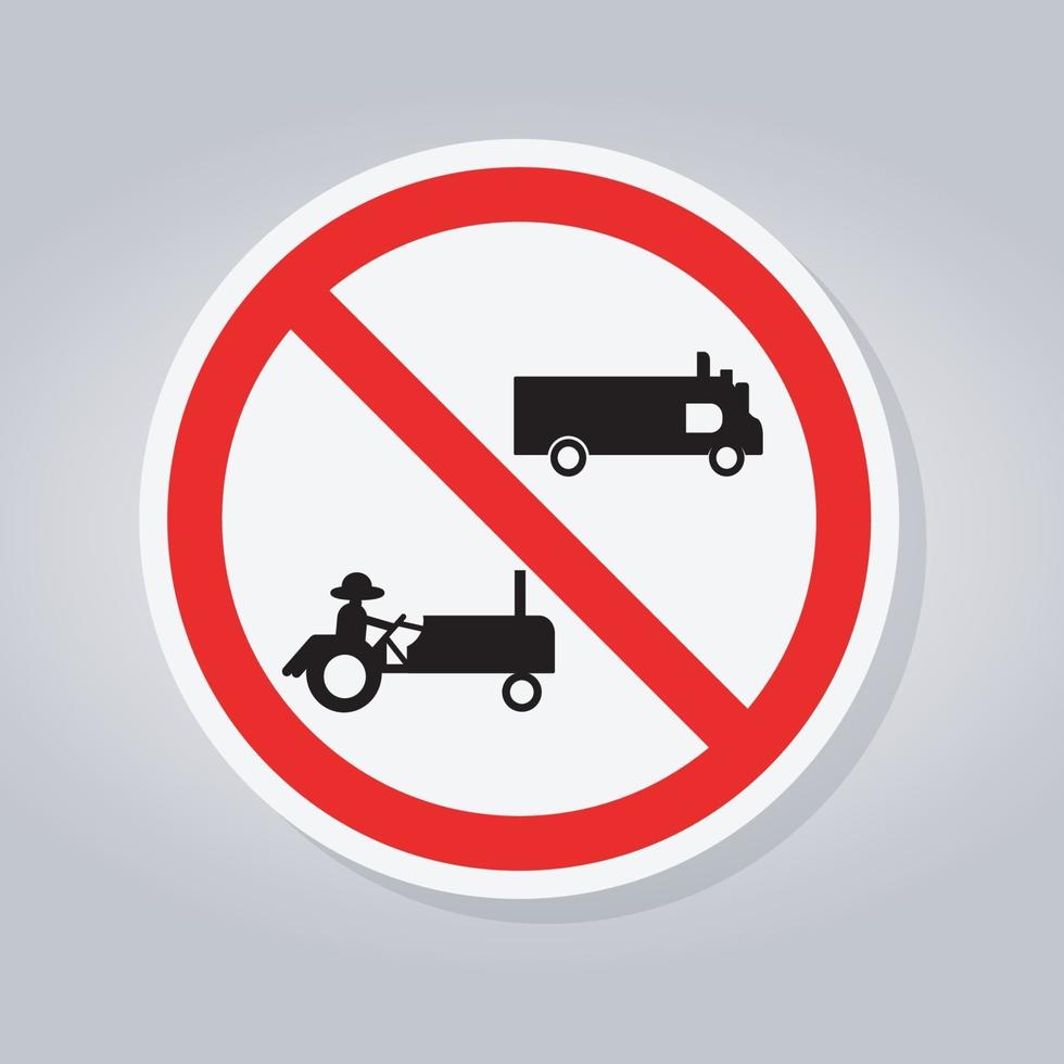 Prohibir la señal de vehículos agrícolas. vector