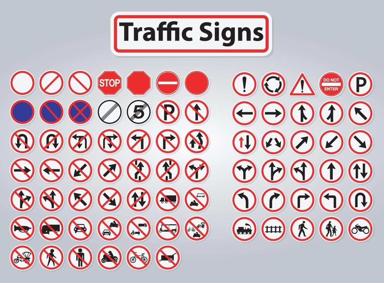 Set of Traffic Signs vector