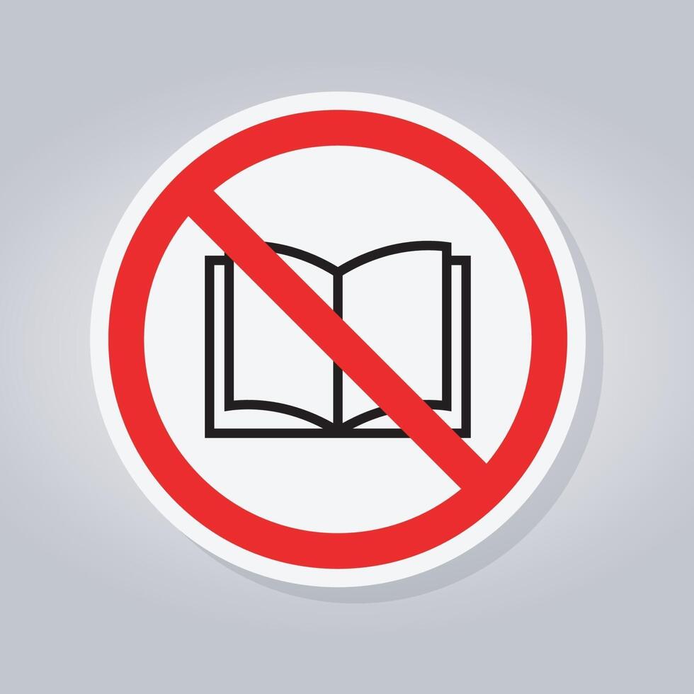 Can't read a book Sign vector