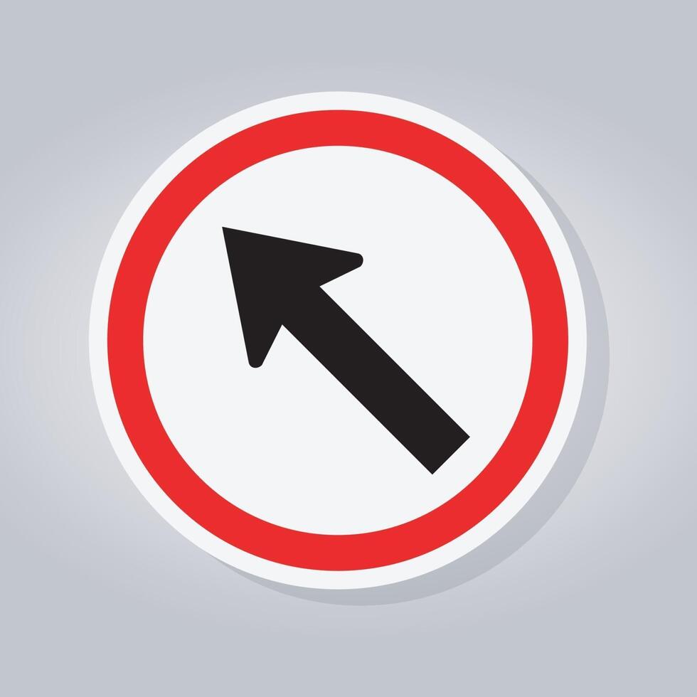 Go to the left on the Arrow road Sign vector