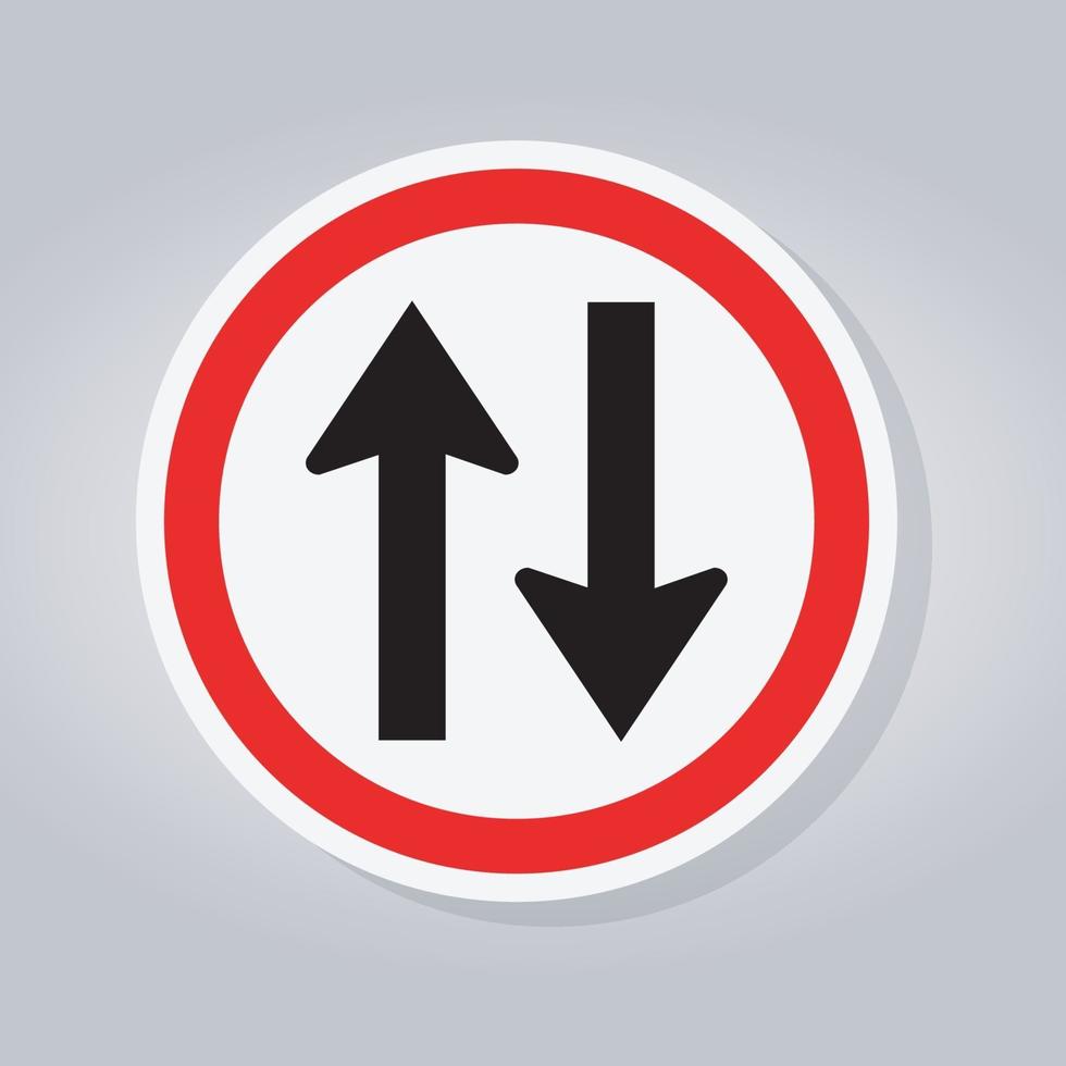 Two Way Traffic Road Sign vector