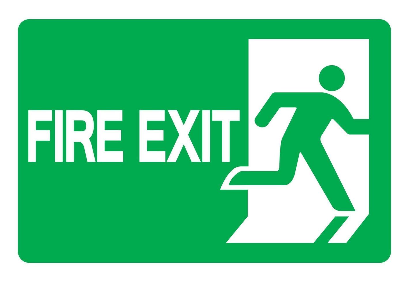 Fire Exit Emergency Green Sign vector