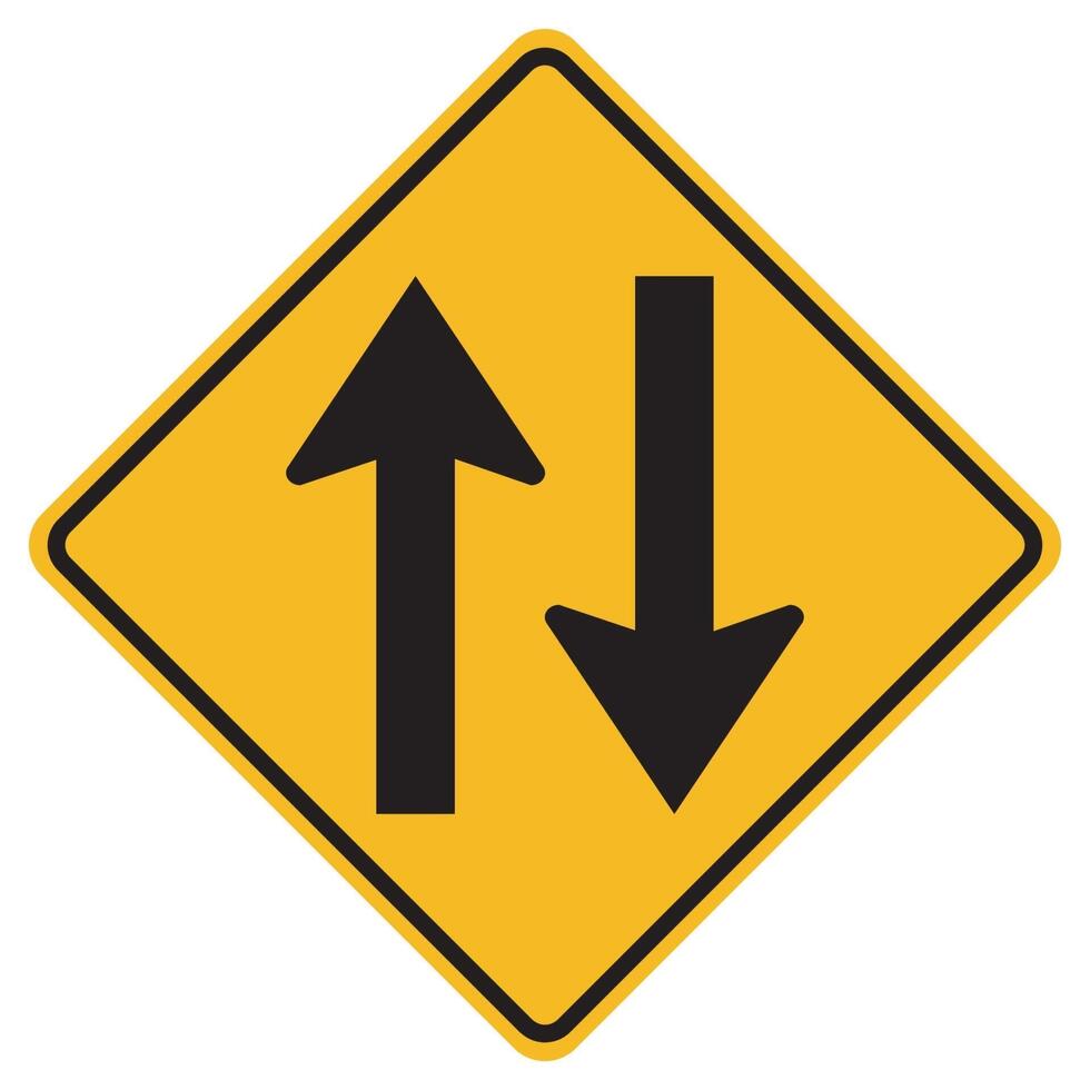 Warning signs Two-way traffic on white background vector