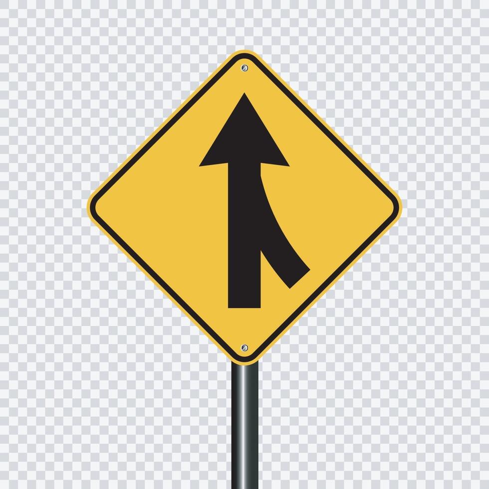 Lanes merging right sign vector