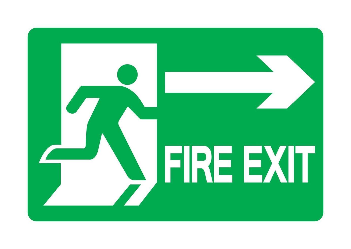 Fire Exit Emergency Green Sign vector