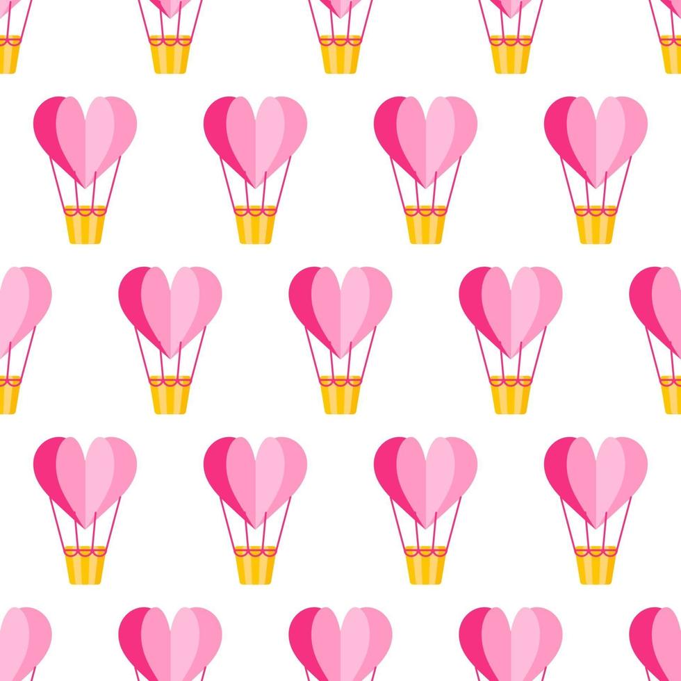 Seamless pattern of origami heart balloon for the wedding or Valentine's Day. vector