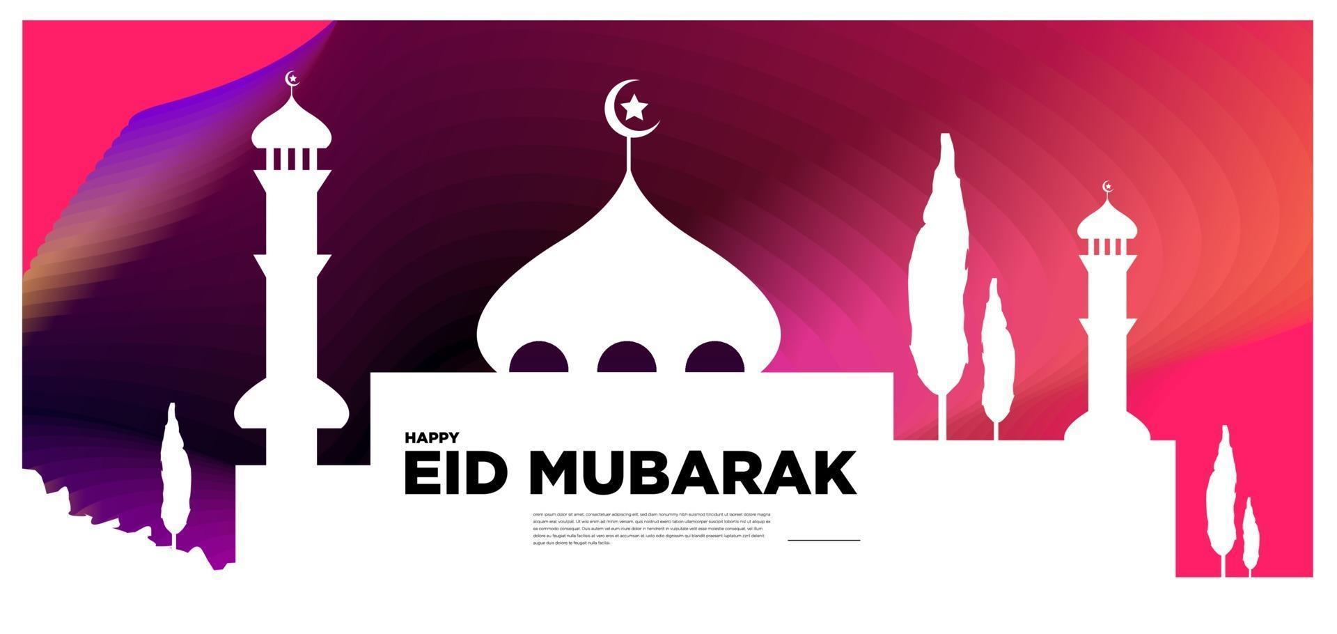 vector colorido banner de tarjeta de felicitación islámica y mubarak