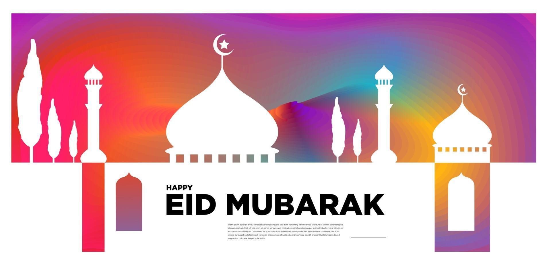 vector colorido banner de tarjeta de felicitación islámica y mubarak