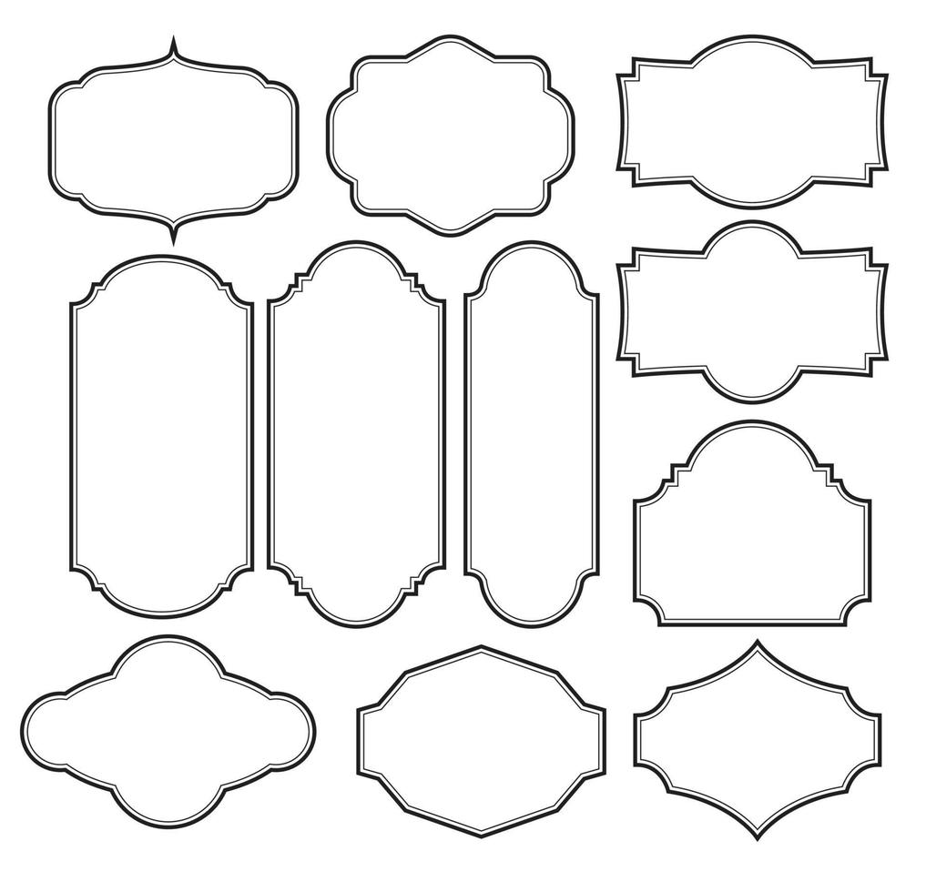 Set of frames border design vector