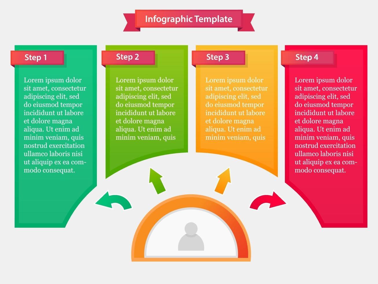 plantilla de infografía con proceso de pasos vector