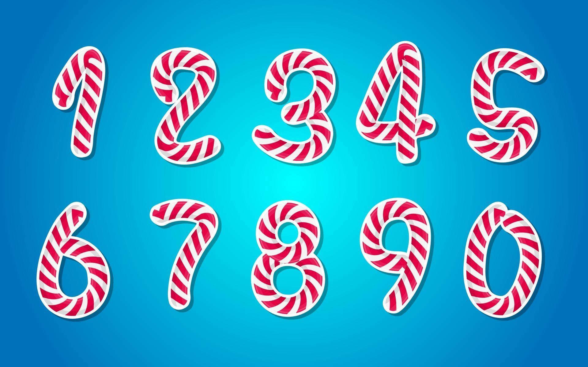Candy Style Numbers Set 2301180 Vector Art at Vecteezy