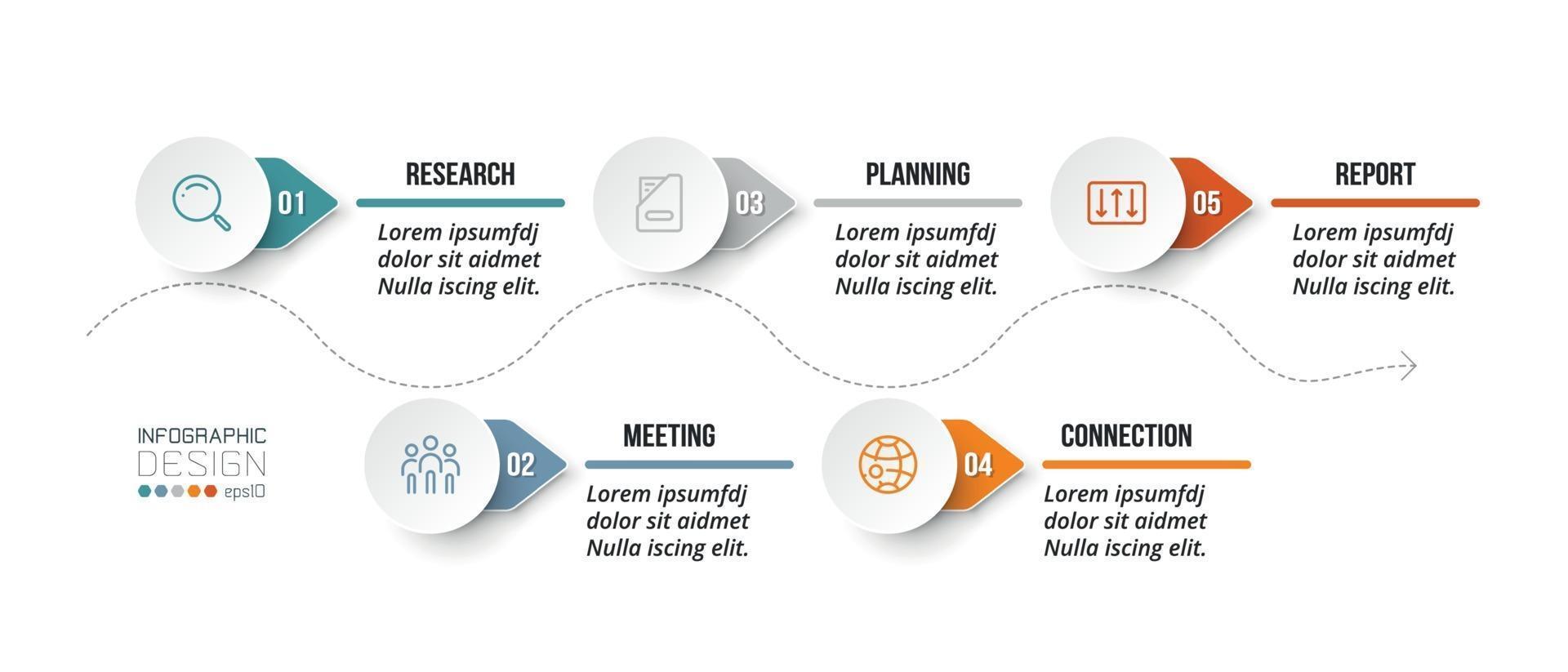 Timeline chart business infographic template. vector