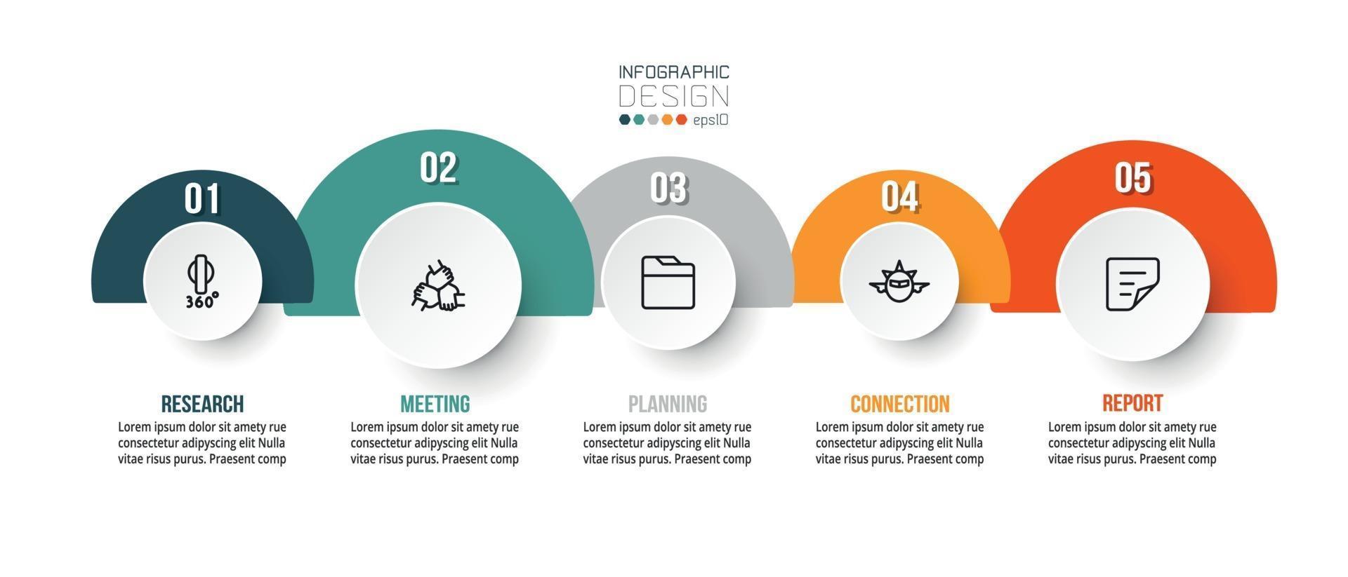 Infographic business template with step or option design. vector