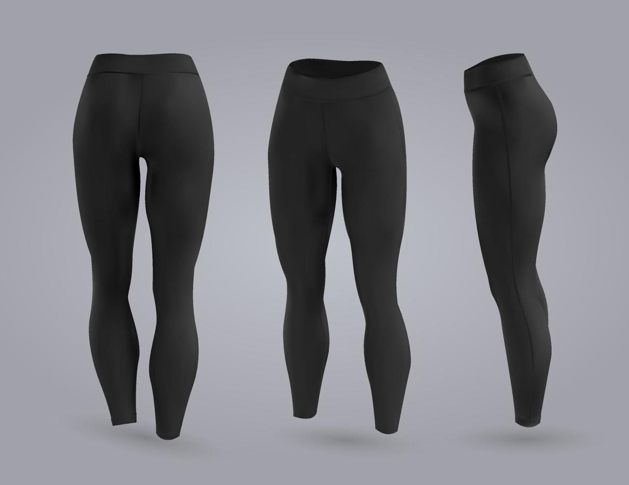 Womens black leggings. vector