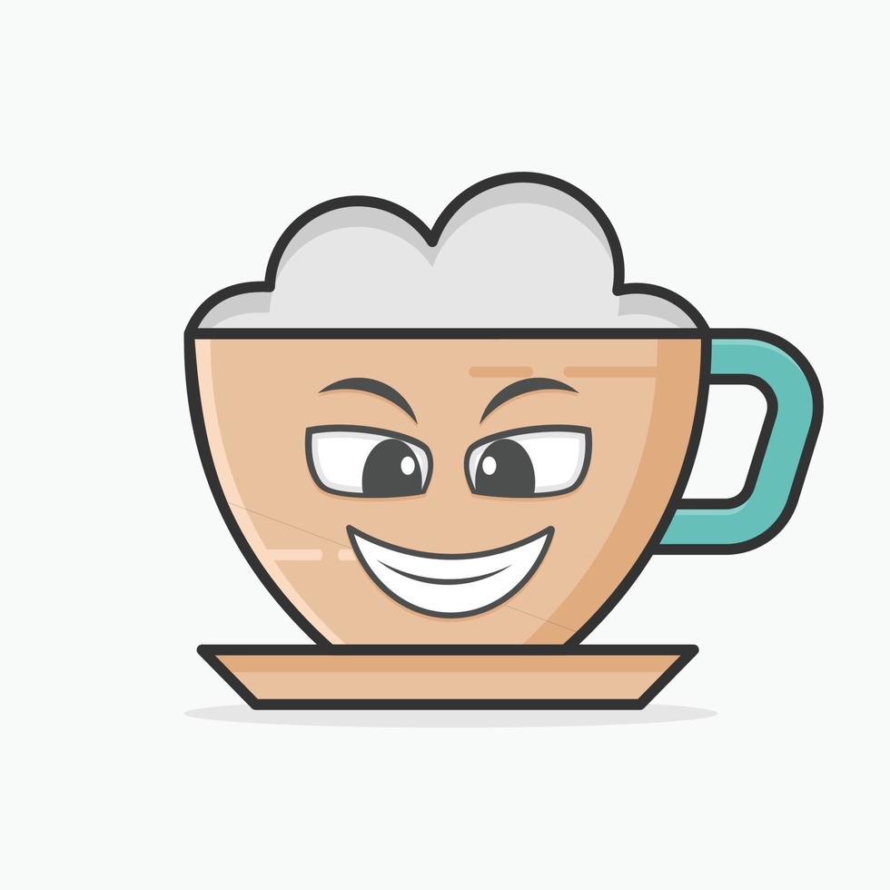 personaje de la taza de café vector