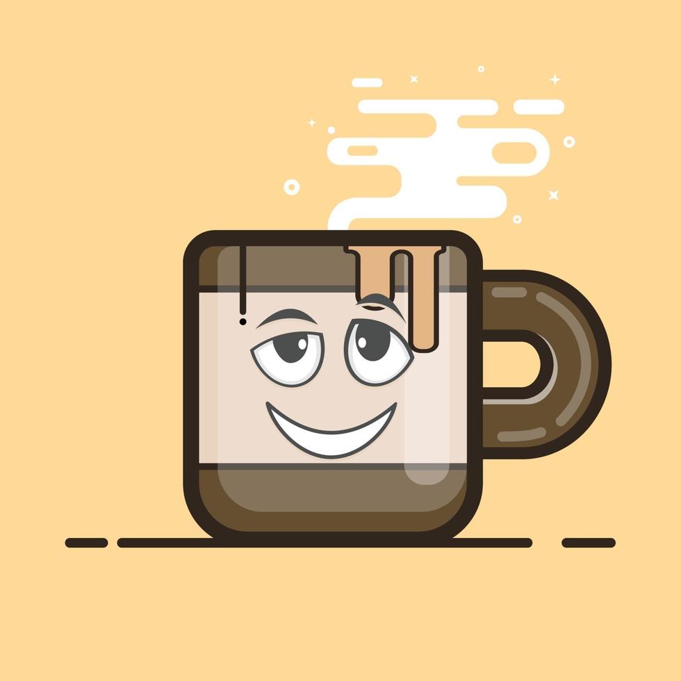 personaje de la taza de café vector