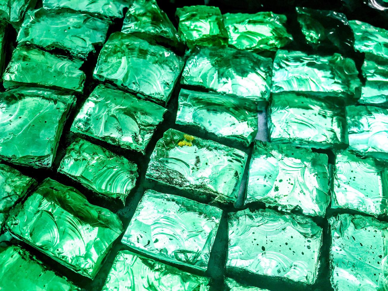 Bright colorful glass brick layer photo