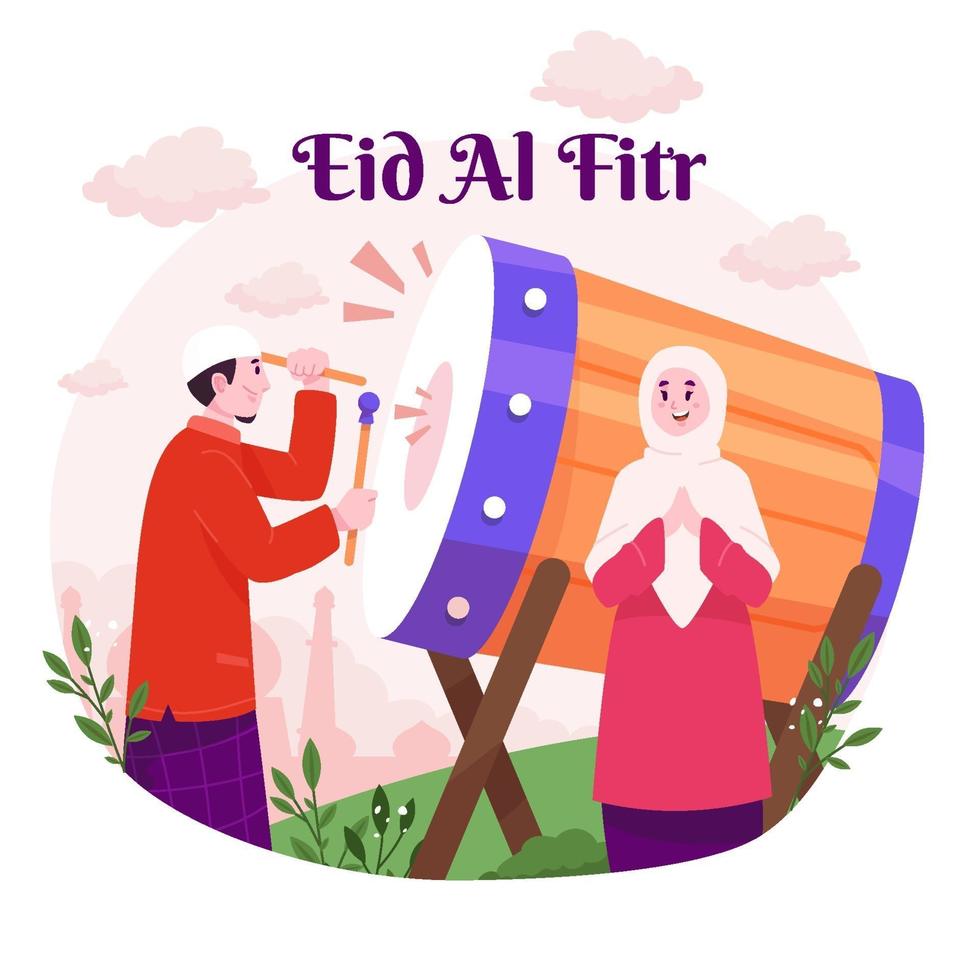 celebración de eid al-fitr vector