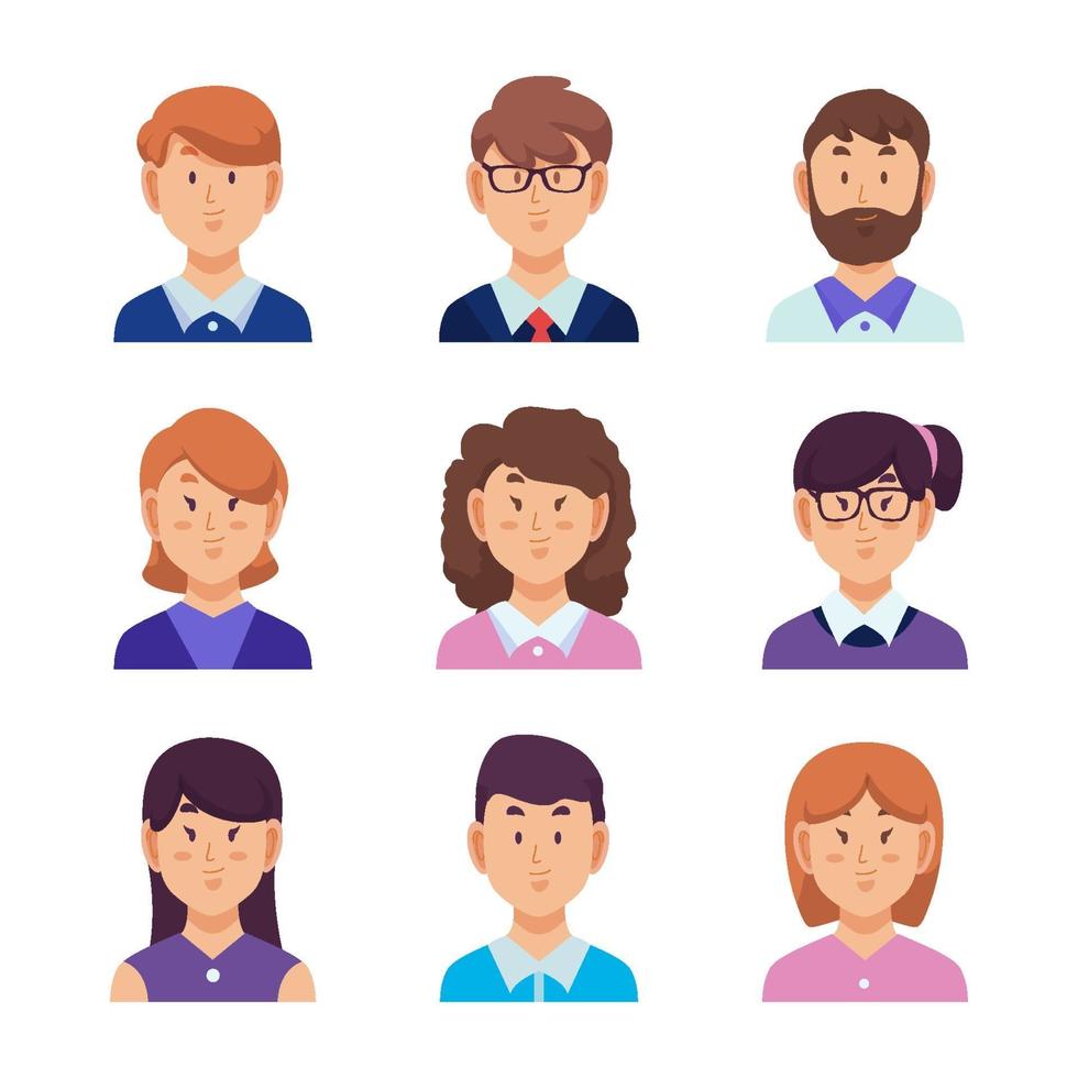 conjunto de avatar de gente de negocios vector