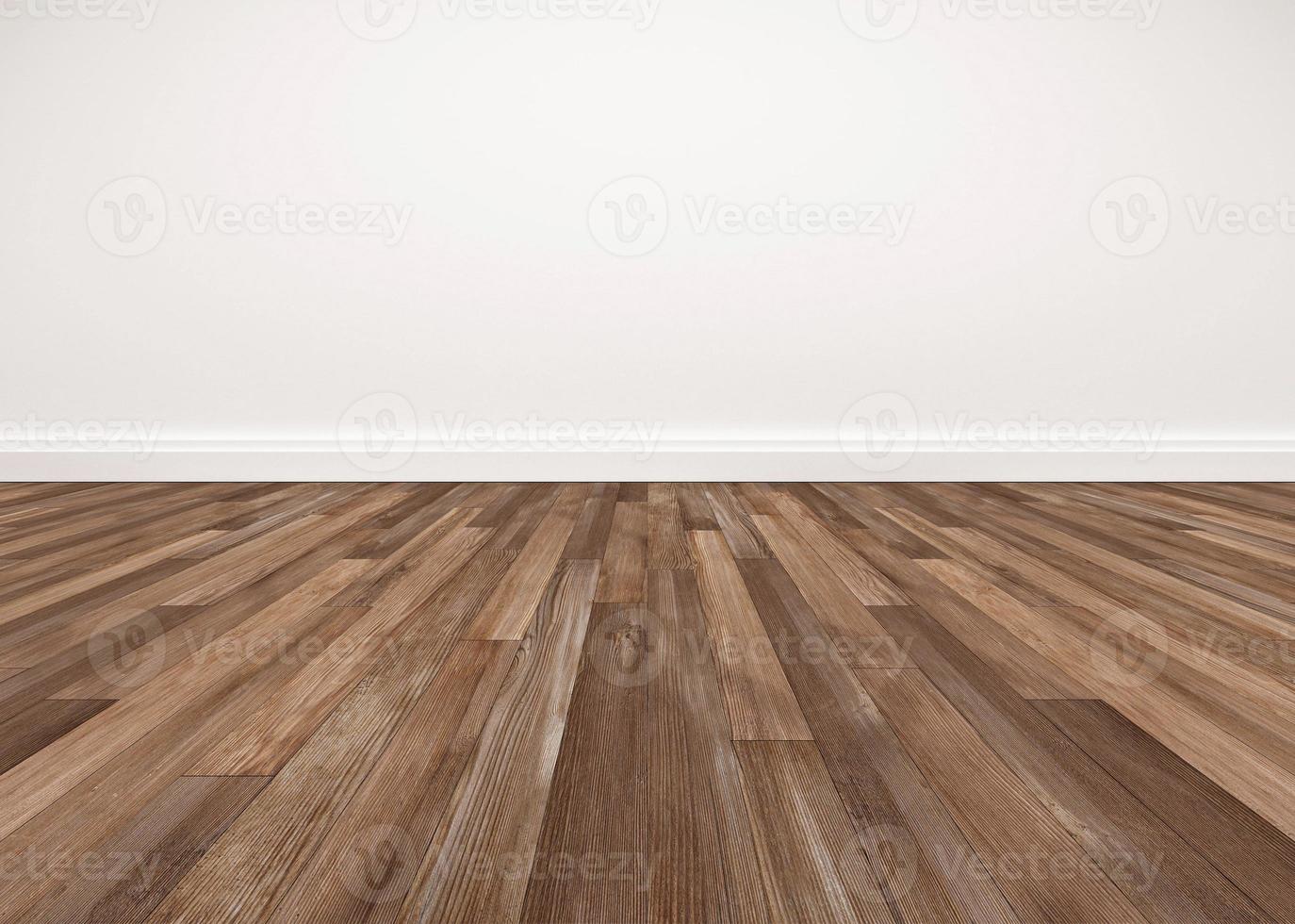 piso de madera y pared blanca foto