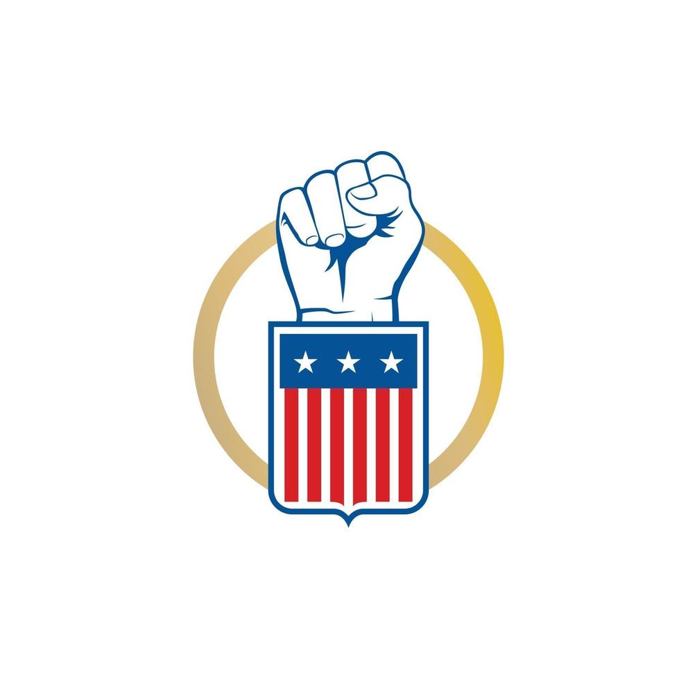 Clench fist and american flag design vector
