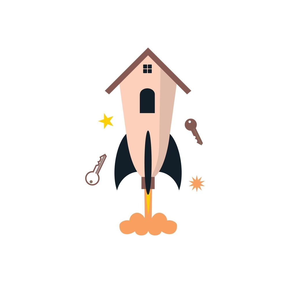 Rocket house design vector