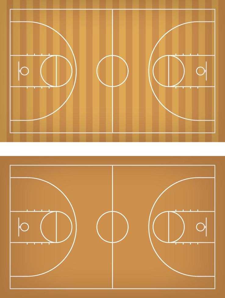 Ilustración de vector de cancha de baloncesto