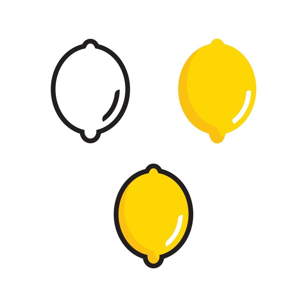 icono de ilustración de vector de fruta de limón fresco