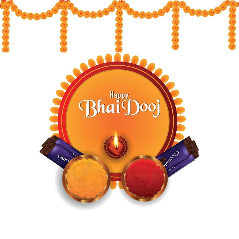Happy bhai dooj, the festival of indian tradition vector