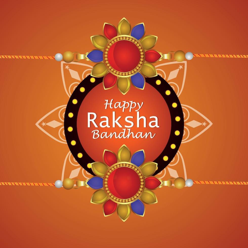 Happy Raksha bandhan celebration greeting card vector