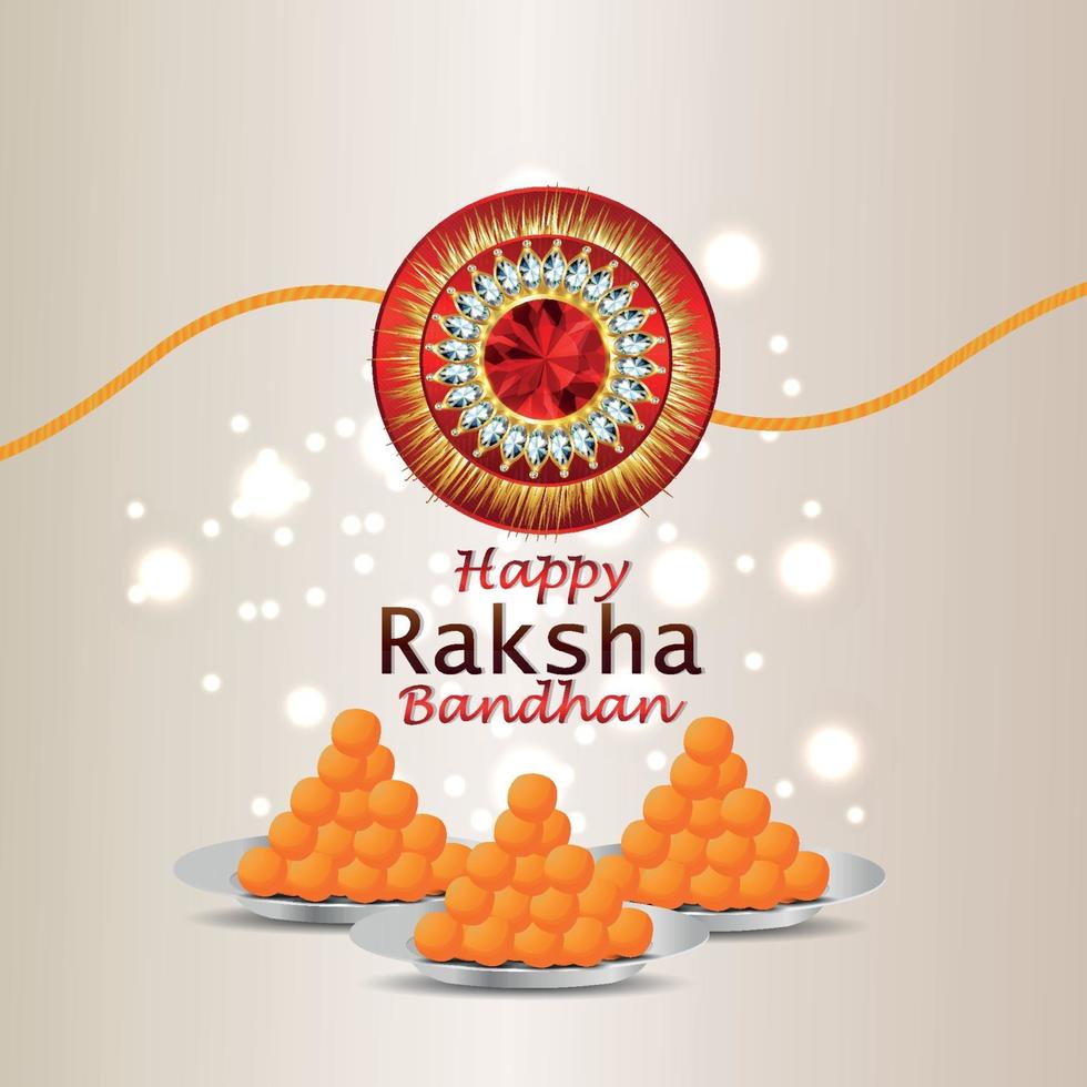 Happy Raksha bandhan celebration greeting card vector