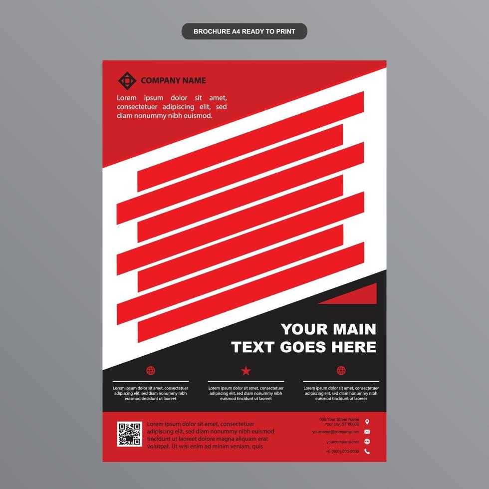 Modern Red Stripes Business Brochure vector