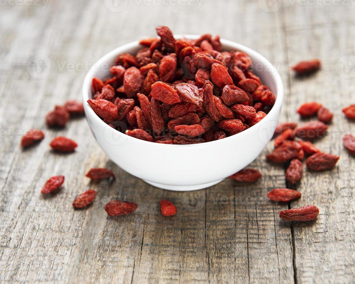 Dry red goji berries for a healthy diet. photo