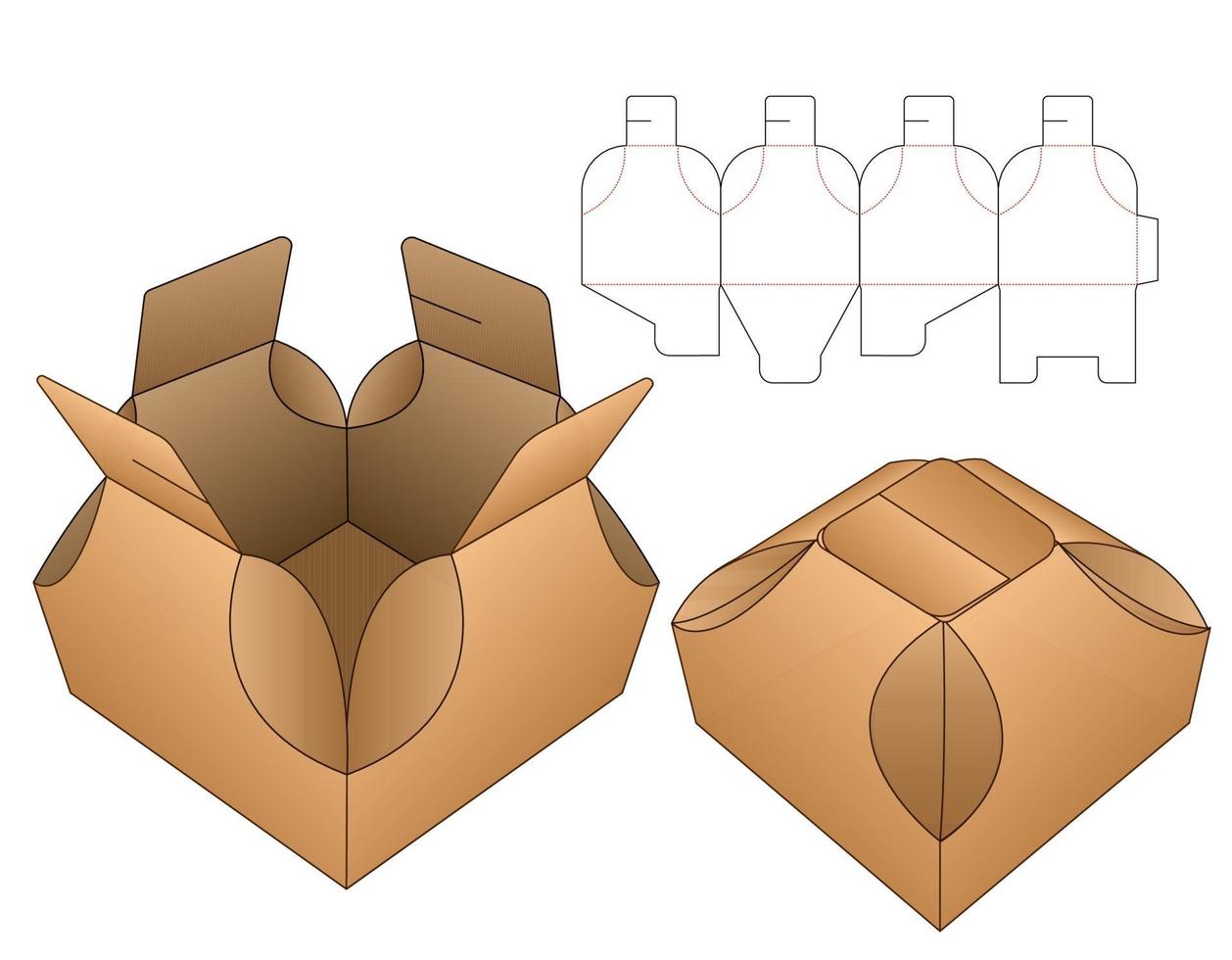 Box packaging die cut template design. 3d mock-up vector
