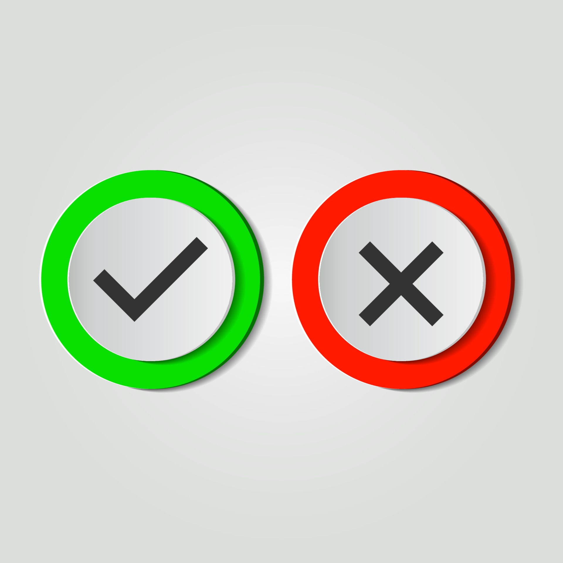 Symbol Yes Or No Icon Green Red On White Background Vector Illustration 2302288 Vector Art At Vecteezy