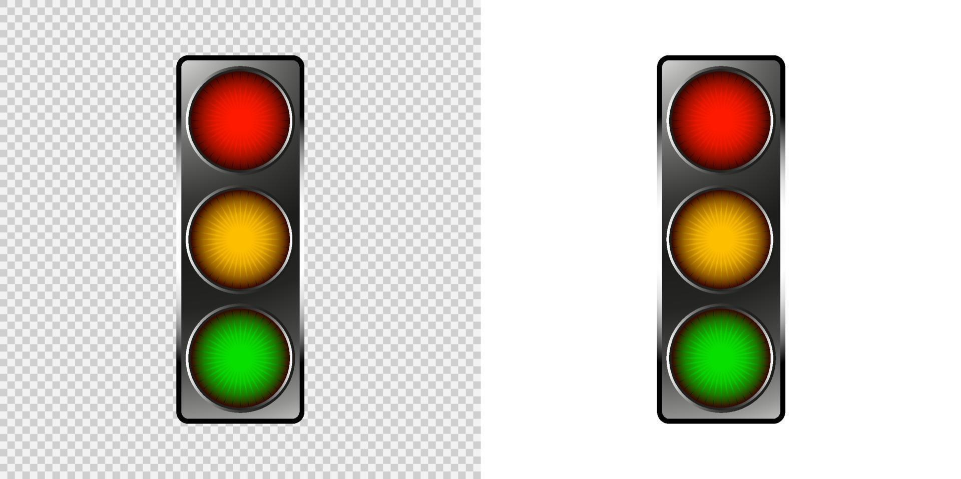 Traffic Light symbol light on transparent background. Vector illustration.