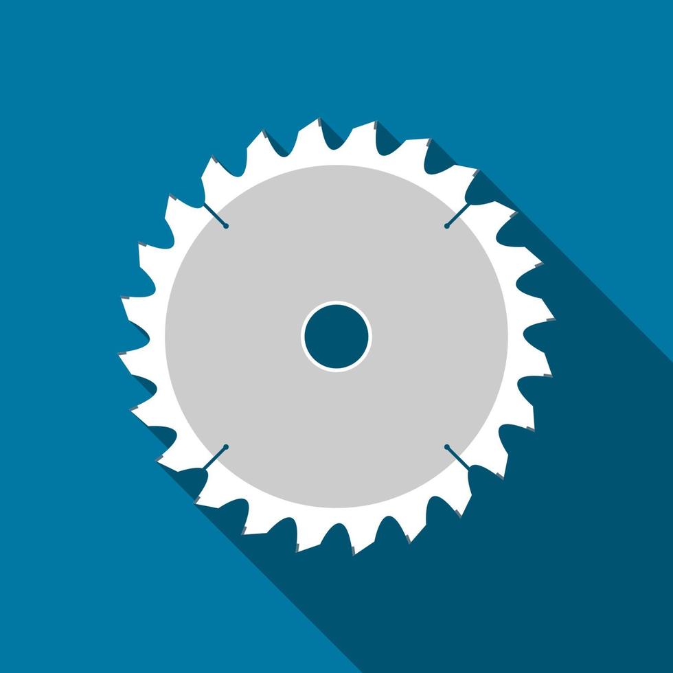 Circular saw icon with long shadow black,Simple design style.vector illustration vector
