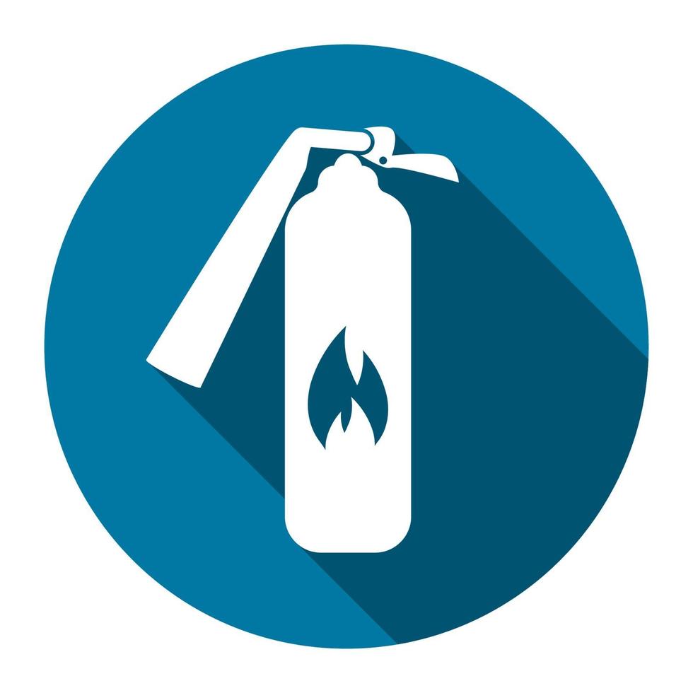 Security icon.Fire extinguisher icon with long shadow black,Simple design style.vector illustration vector